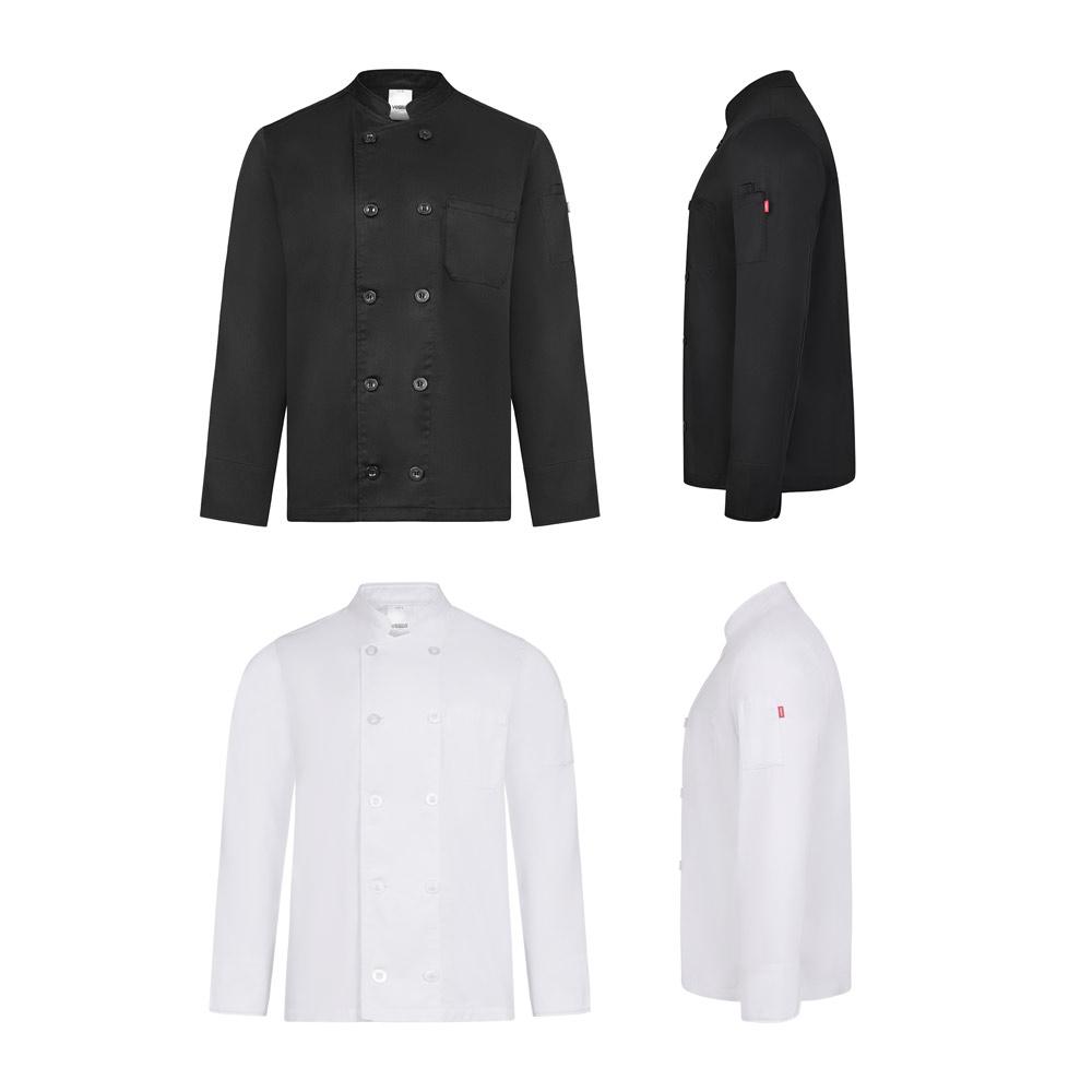 Jachetă de bucătărie cu mâneci lungi VL Baco, 190 g/m² Negru L