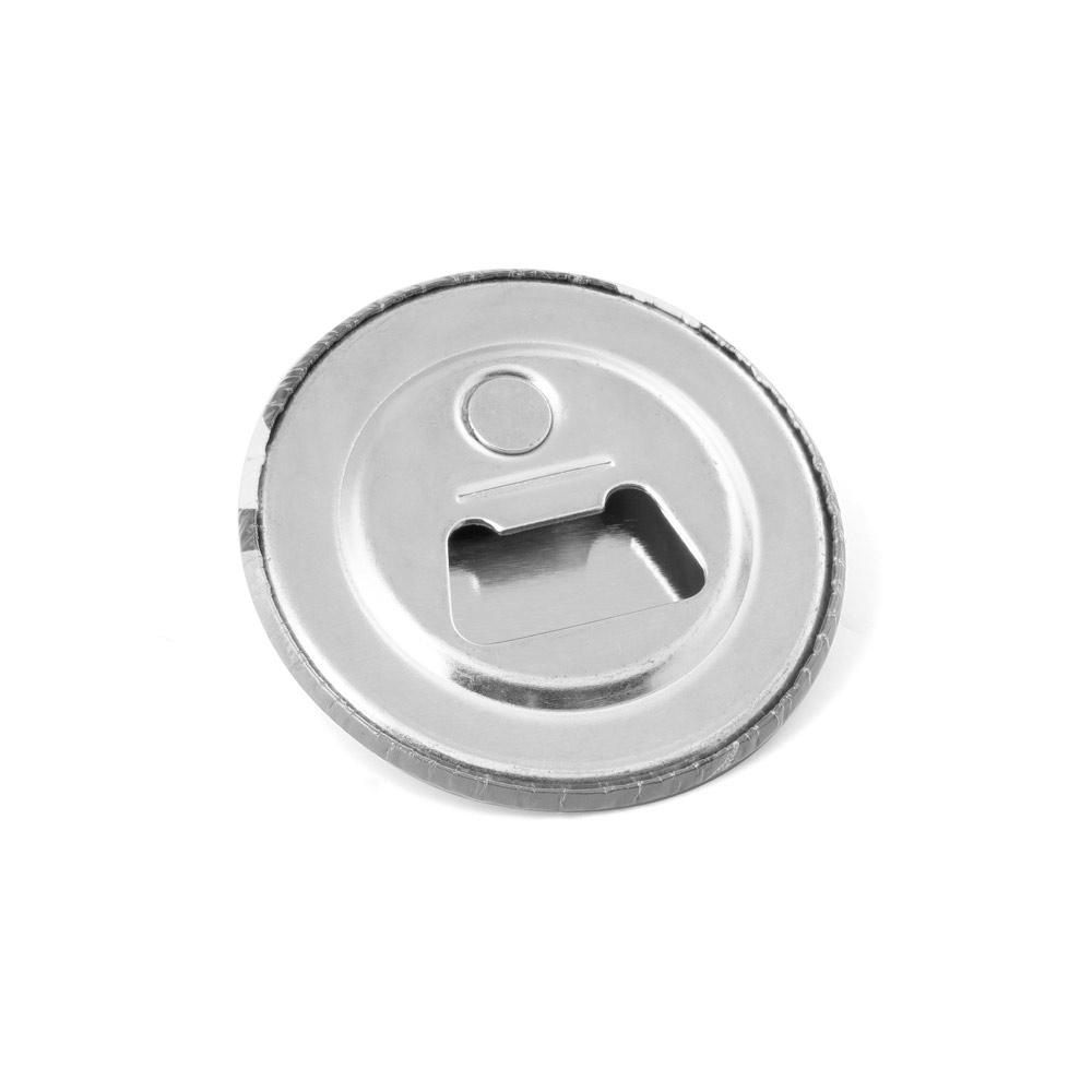 Insignă magnetică cu deschizător de sticle Button Pin 12 Argintiu 