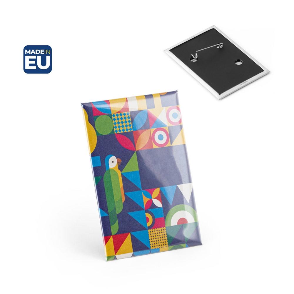 Insignă dreptunghiulară verticală Button Pin 13 300 - Negru