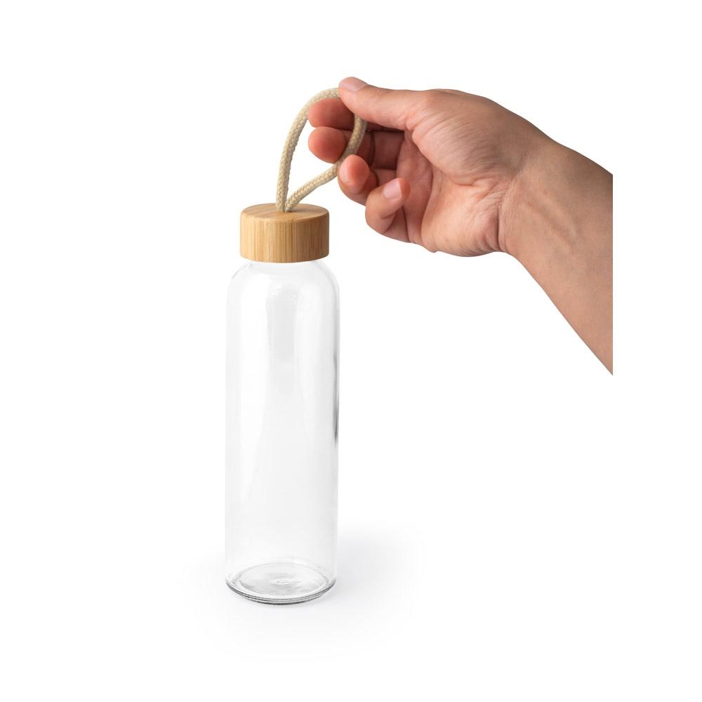 Sticlă din sticlă cu capac din bambus Crosby, 520 ml Natural