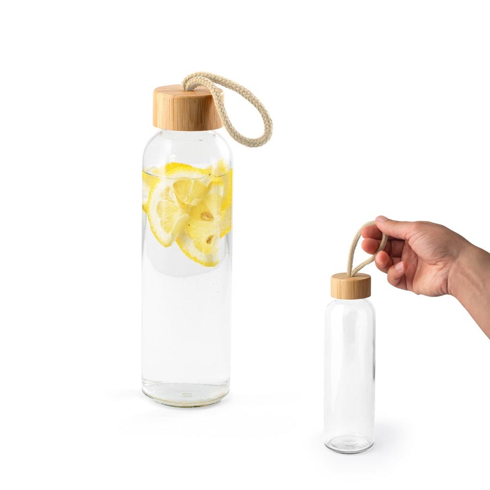 Sticlă din sticlă cu capac din bambus Crosby, 520 ml Natural