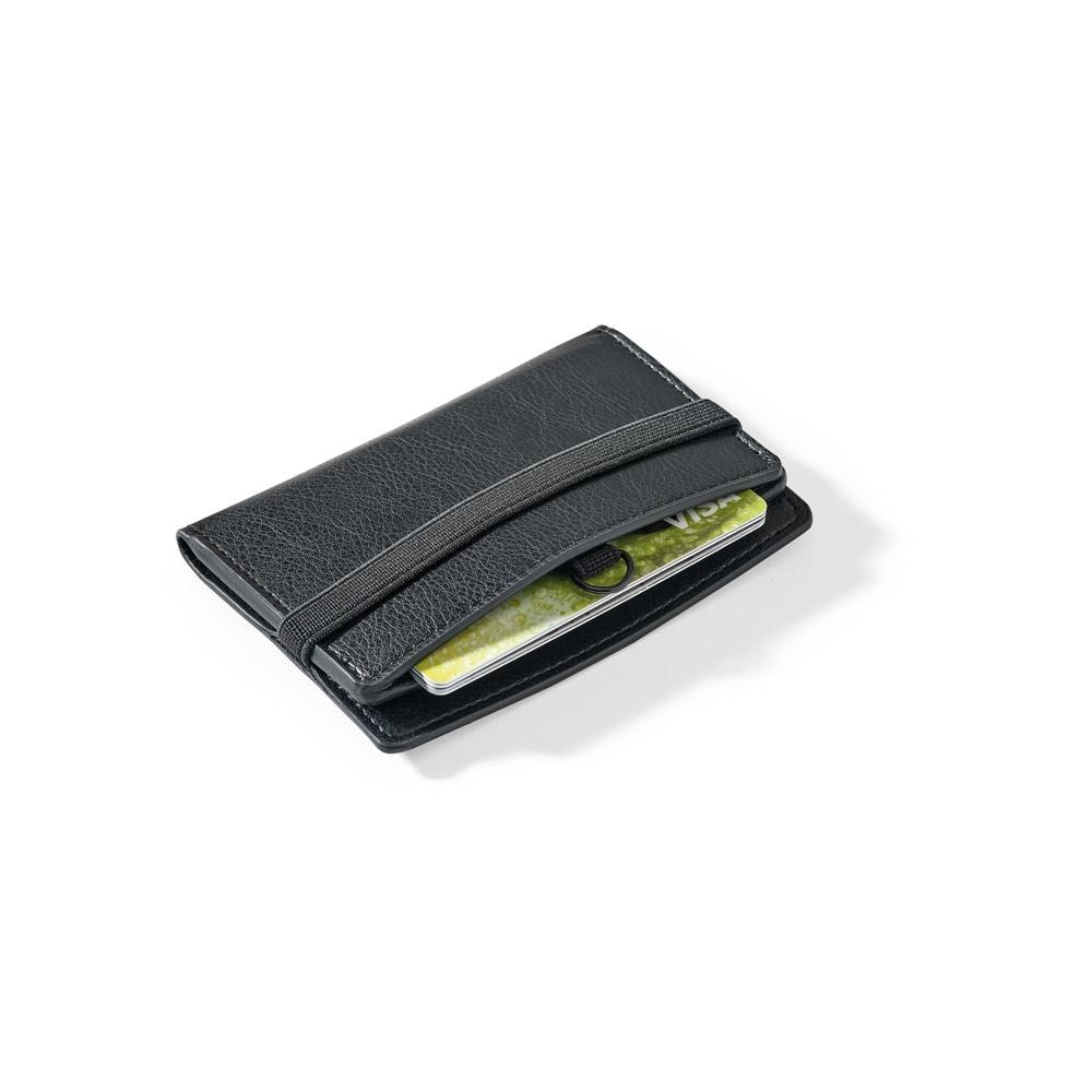 Portcard din PU cu închidere elastică Glenn Negru