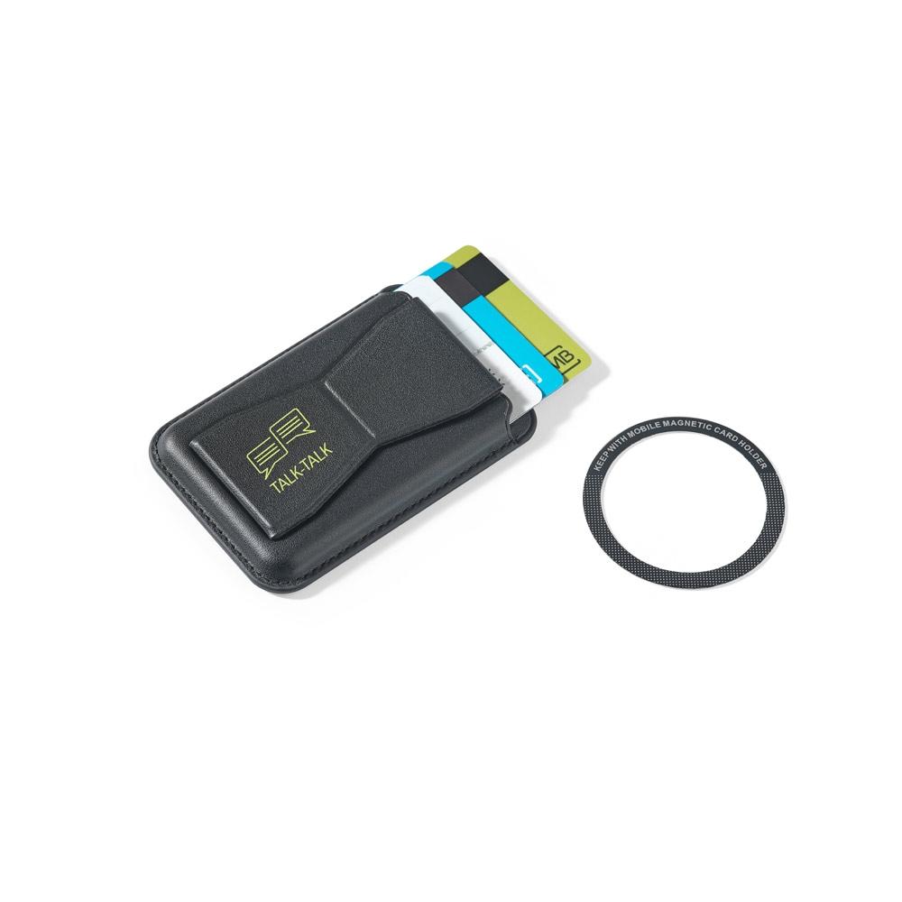 Suport magnetic pentru carduri din PU cu protecție RFID Connor Negru