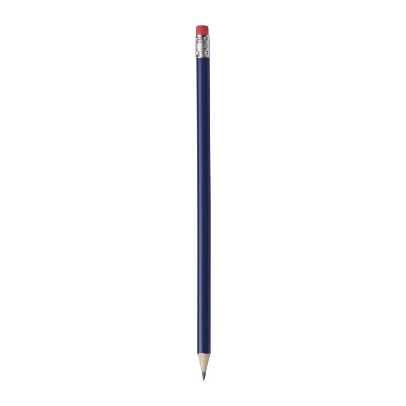 Creion din lemn cu radieră Albastru