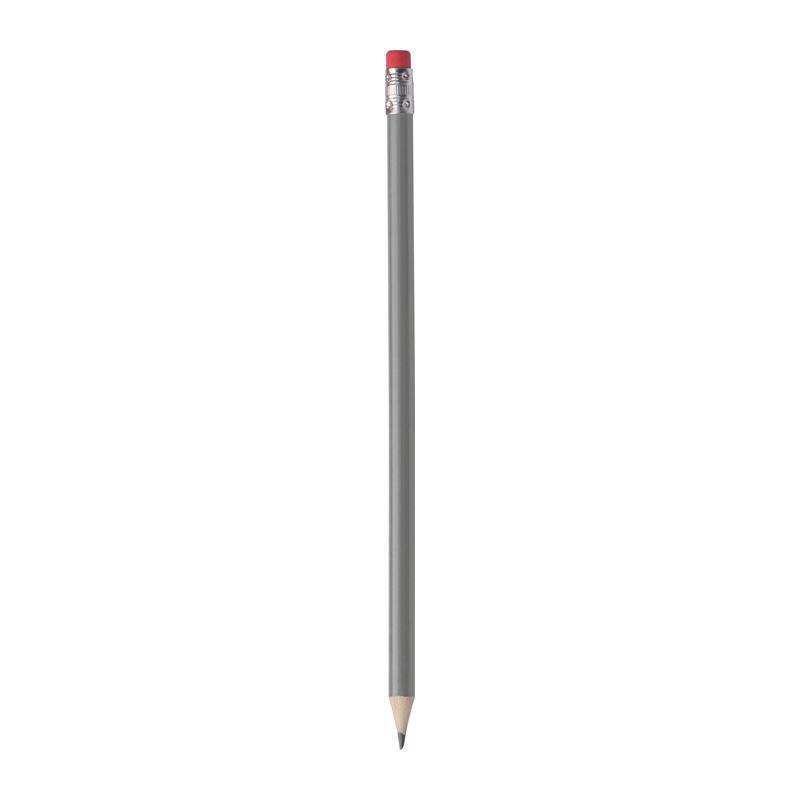 Creion din lemn cu radieră Gri