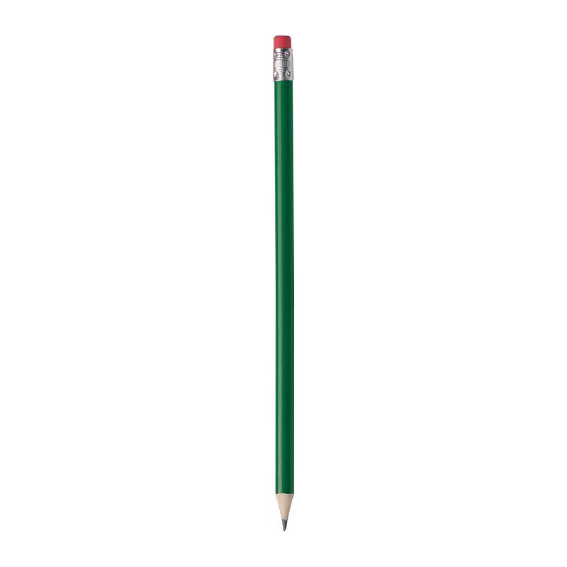 Creion din lemn cu radieră Verde