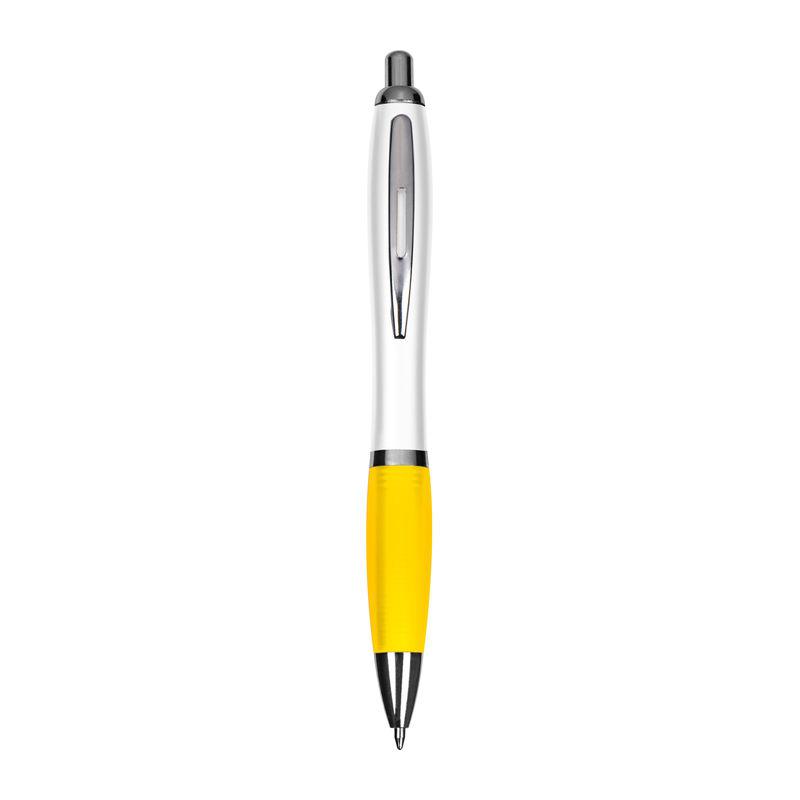 Pix din plastic corp alb și grip colorat Galben