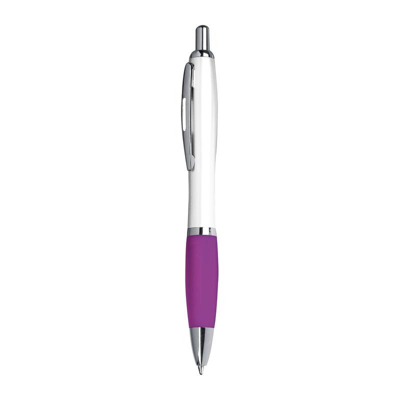 Pix din plastic corp alb și grip colorat Mov