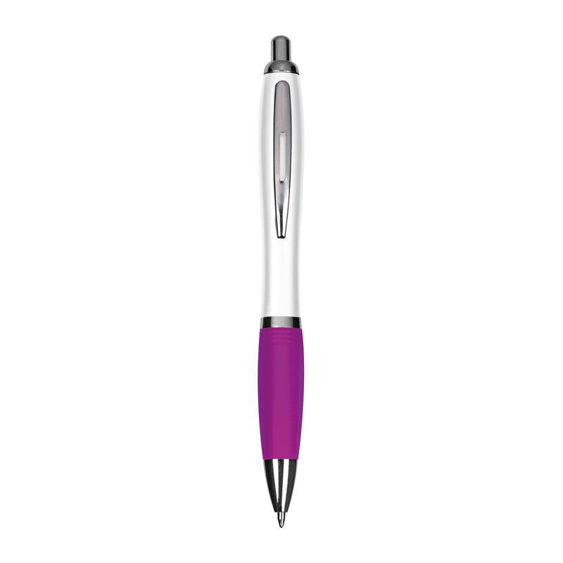Pix din plastic corp alb și grip colorat Mov