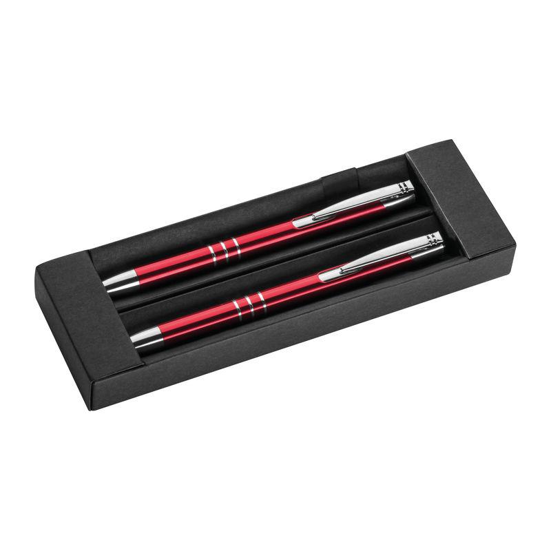 Set pix&creion din metal Roșu