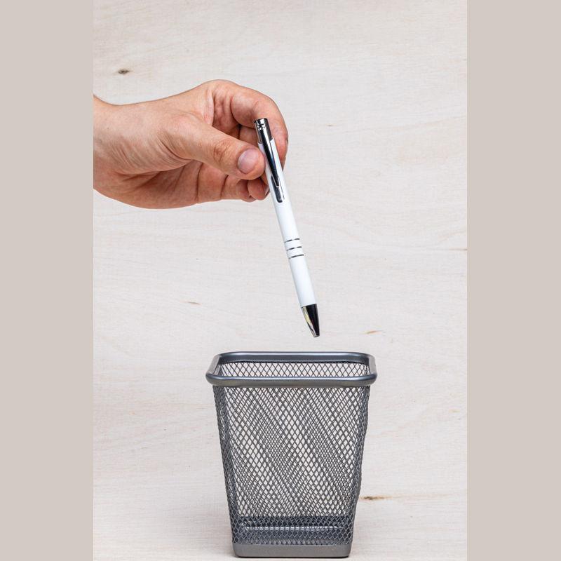 Pix metalic cu inele decorative Alb