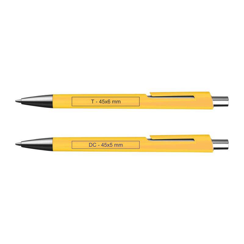 Pix din plastic cu accesorii argintii Galben