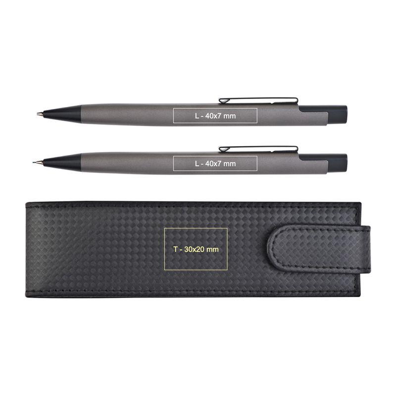 Set de scris din metal Gri-Argintiu