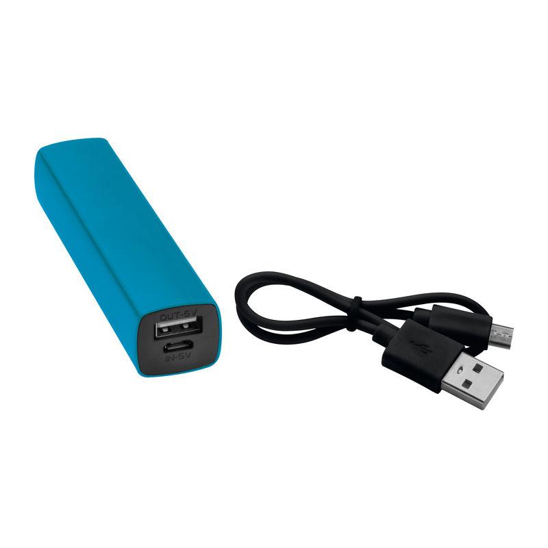Powerbank 2200mAh cu cablu USB Light Blue