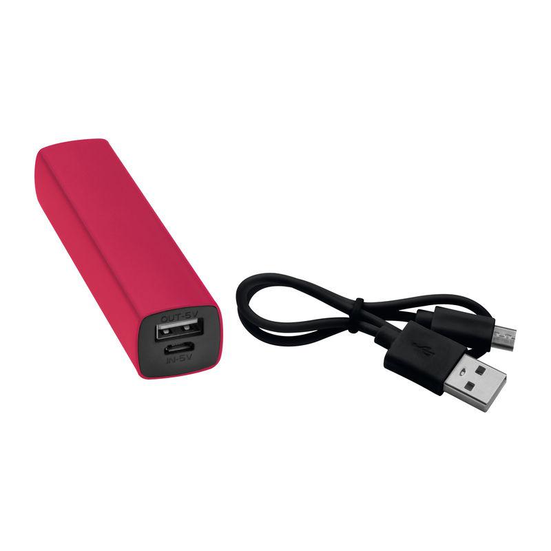 Powerbank 2200mAh cu cablu USB Roșu