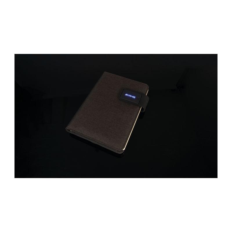 Bloc-notes DIN A5 cu Powerbank și LED Orion Navy Blue