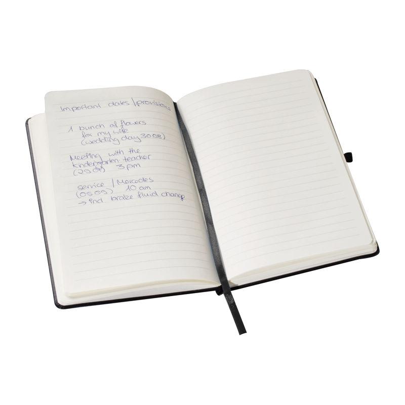 Bloc notes A5 liniat, închidere cu elastic Negru