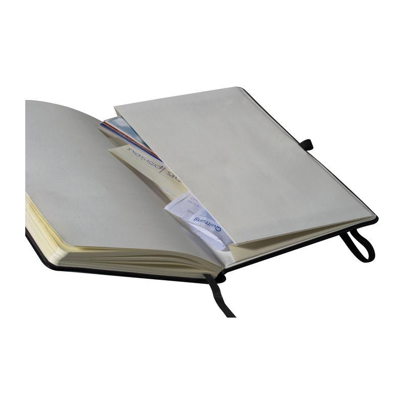 Bloc notes A5 liniat, închidere cu elastic Negru