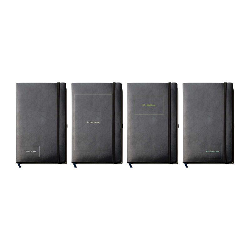 Bloc notes A5 liniat, închidere cu elastic Negru