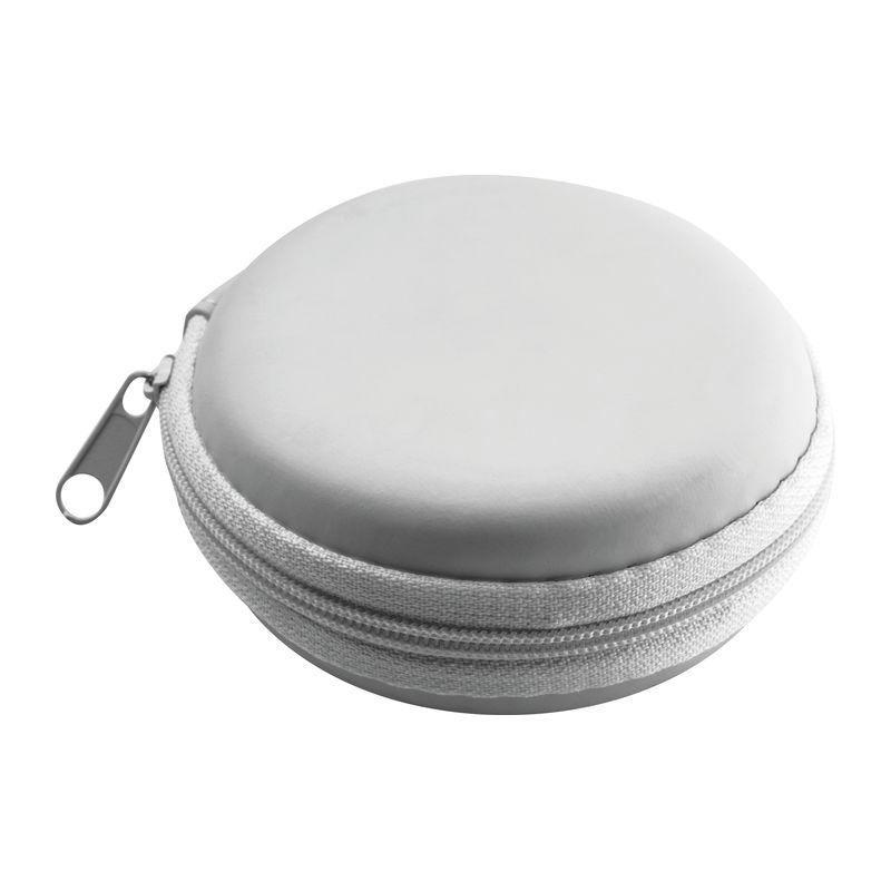 Căști audio bluetooth în cutie cu fermoar Alb