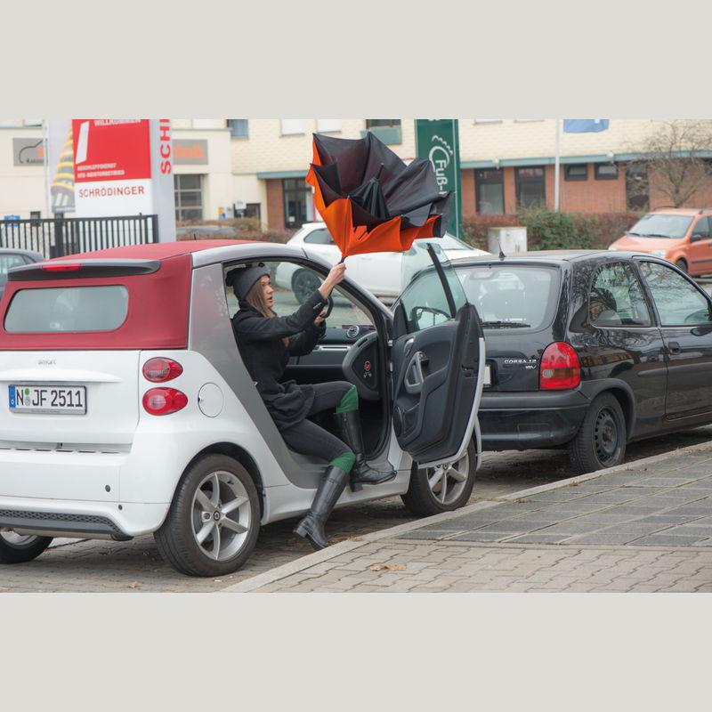 Umbrelă cu mâner ”C” Portocaliu