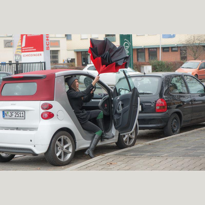 Umbrelă cu mâner ”C” Roșu