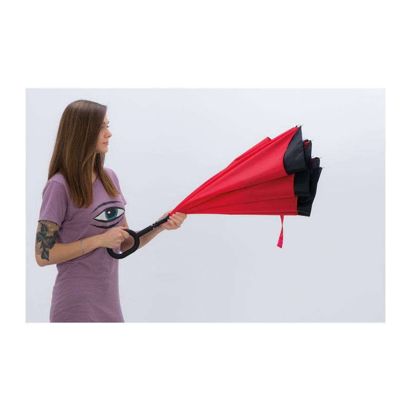Umbrelă cu mâner ”C” Roșu
