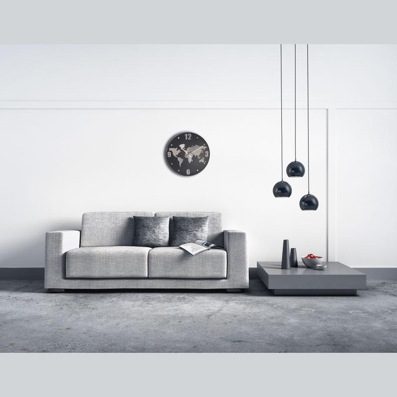 Ceas de perete din aluminiu Gri