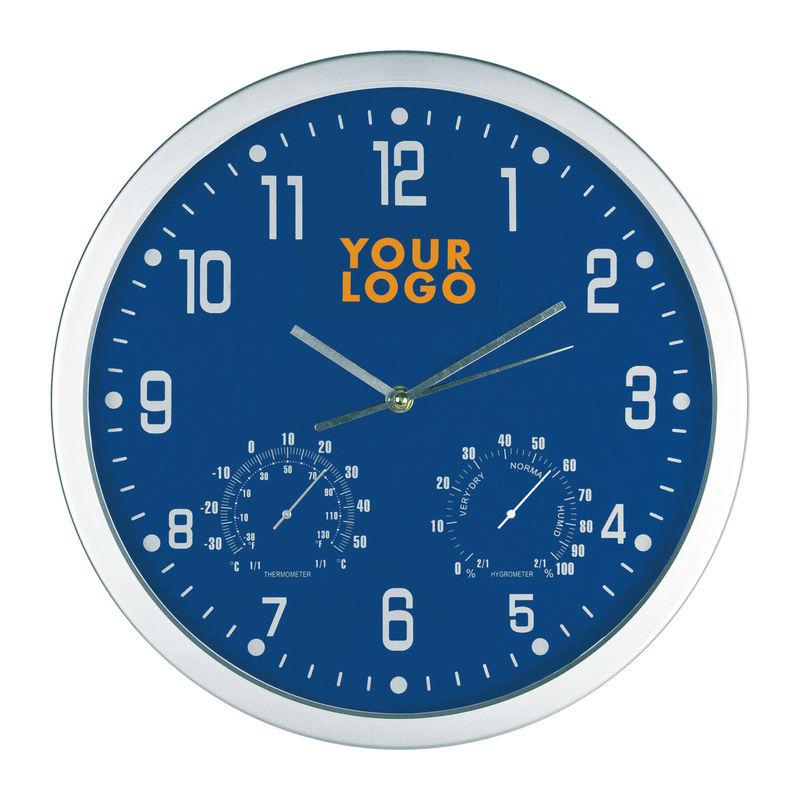 Ceas de perete hygrometru şi termometru Orion Navy Blue