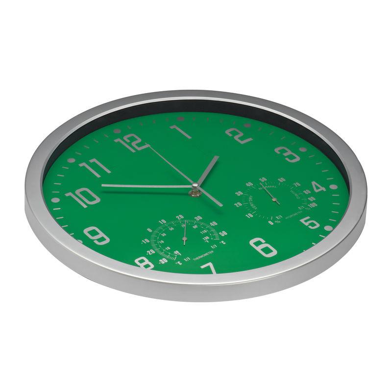 Ceas de perete hygrometru şi termometru Verde