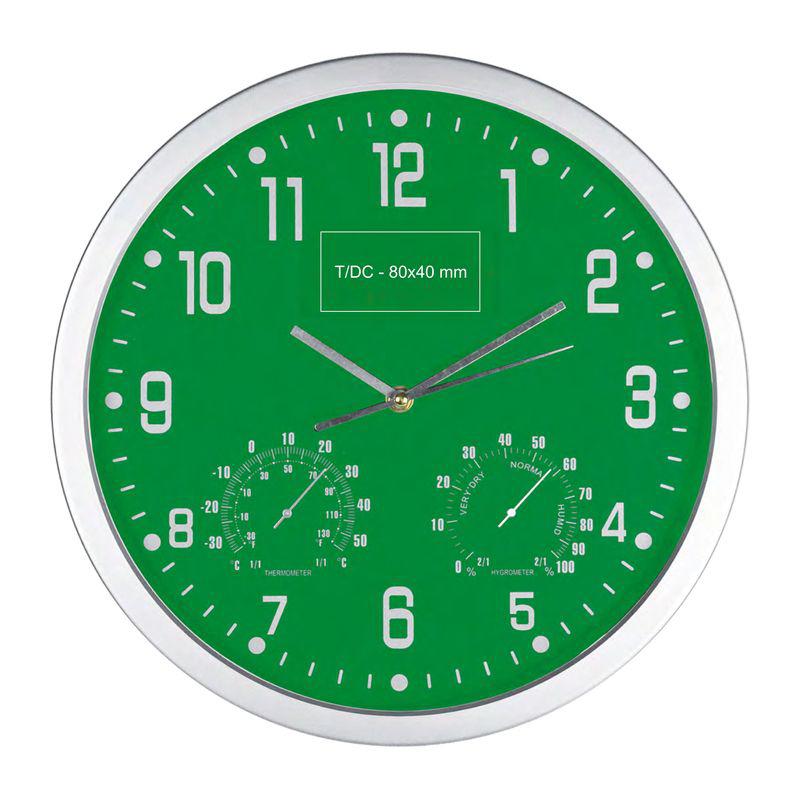 Ceas de perete hygrometru şi termometru Verde