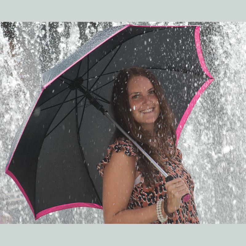 Umbrelă automată din mătase Roz