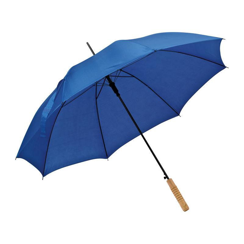 Umbrelă automată cu mâner din lemn şi vârf metalic Orion Navy Blue