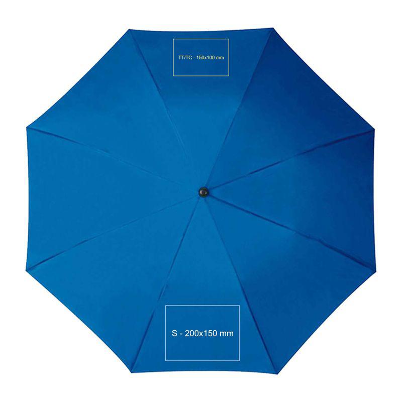 Umbrelă automată cu mâner din lemn şi vârf metalic Orion Navy Blue