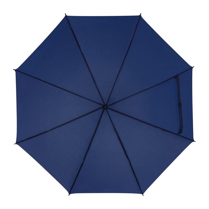 Umbrelă automată cu mâner din lemn şi vârf metalic Albastru Inchis