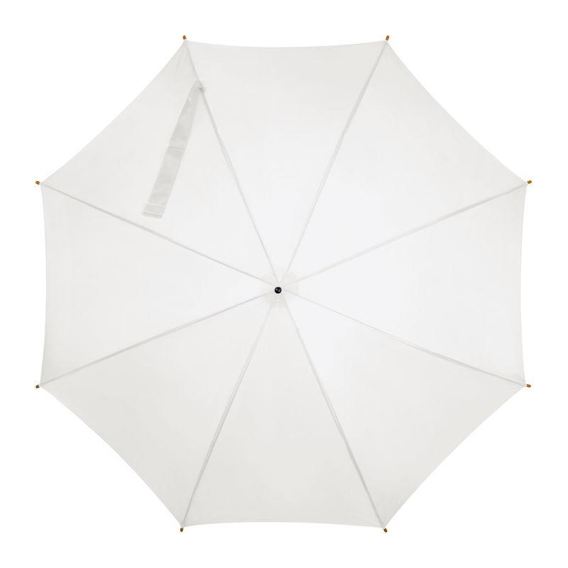 Umbrelă automată cu mâner din lemn Alb