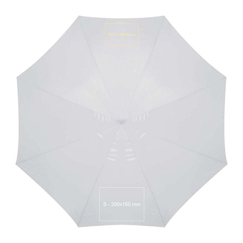 Umbrelă automată cu mâner din lemn Alb