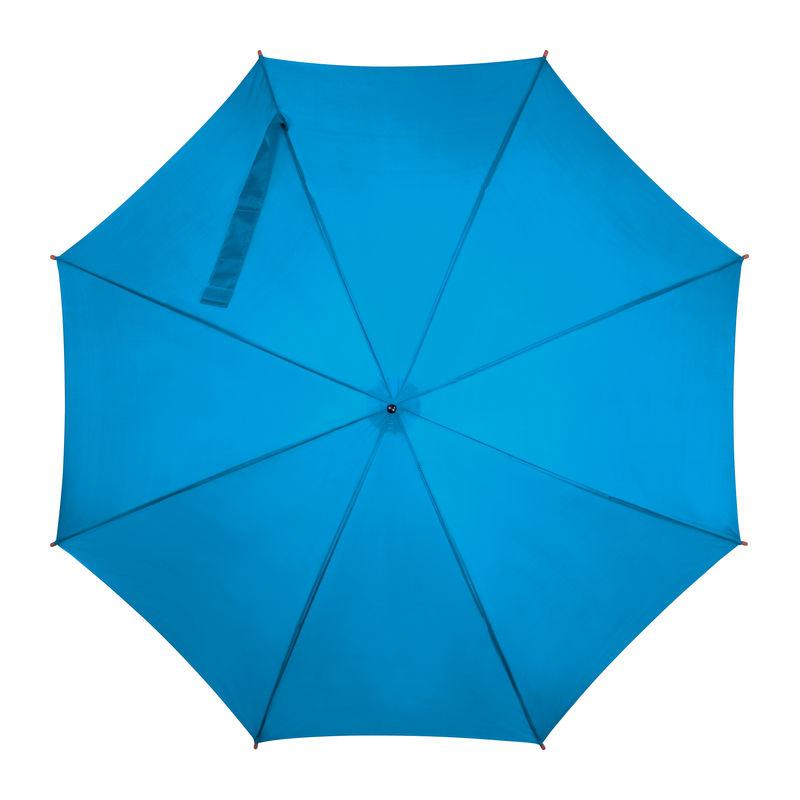 Umbrelă automată cu mâner din lemn Light Blue