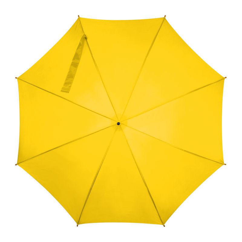 Umbrelă automată cu mâner din lemn Galben