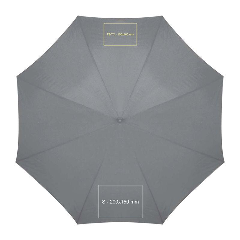 Umbrelă automată cu mâner din lemn Gri