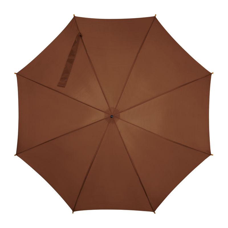 Umbrelă automată cu mâner din lemn Maro
