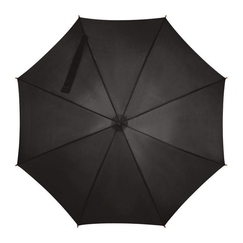 Umbrelă automată cu mâner din lemn Negru