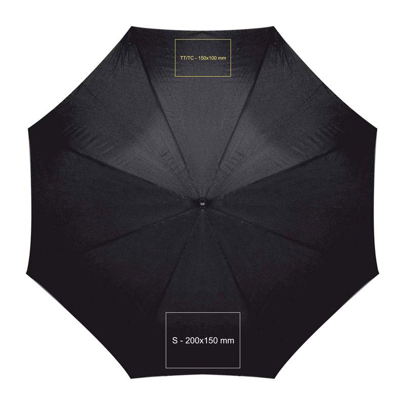 Umbrelă automată cu mâner din lemn Negru