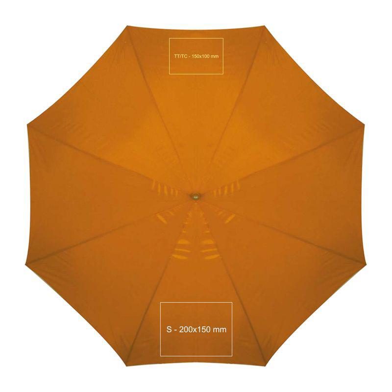 Umbrelă automată cu mâner din lemn Portocaliu