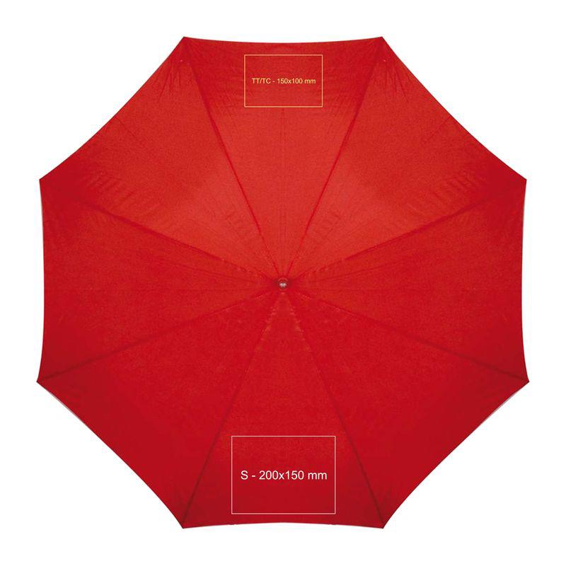 Umbrelă automată cu mâner din lemn Roșu