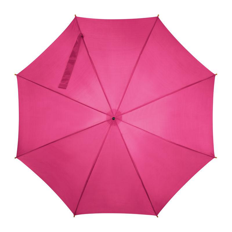 Umbrelă automată cu mâner din lemn Roz