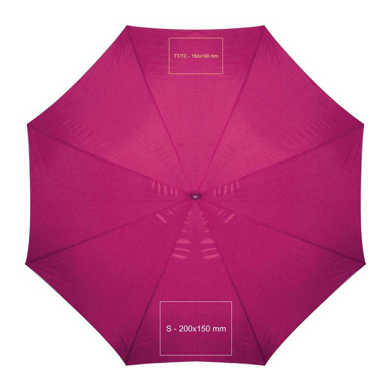 Umbrelă automată cu mâner din lemn Roz