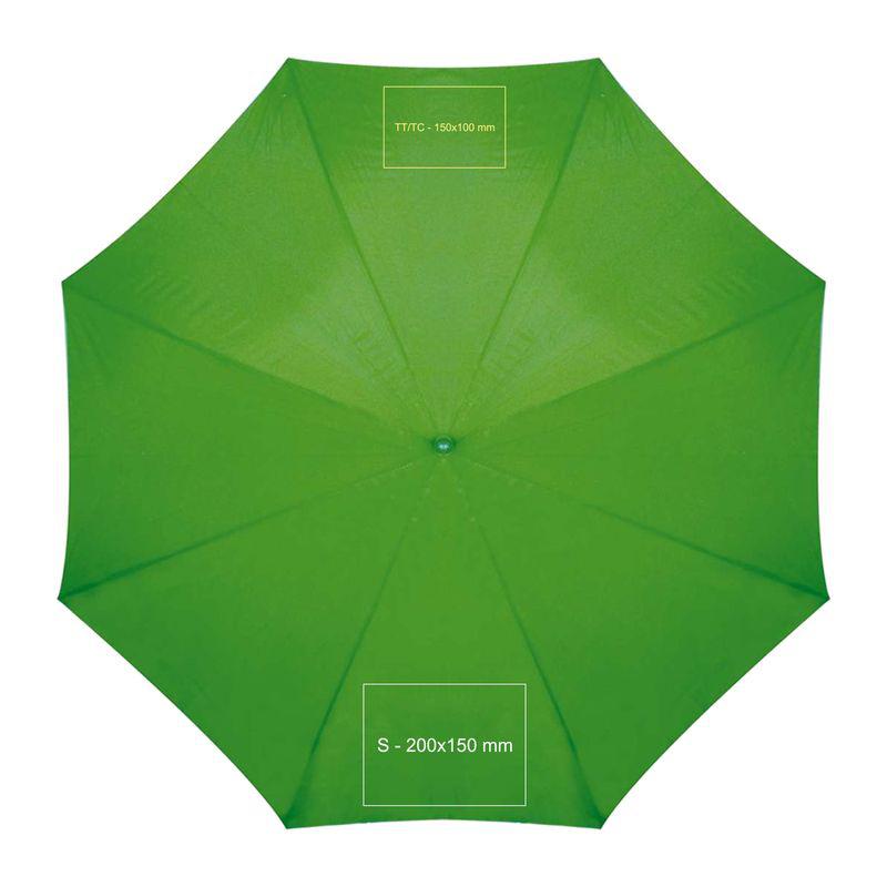 Umbrelă automată cu mâner din lemn Verde