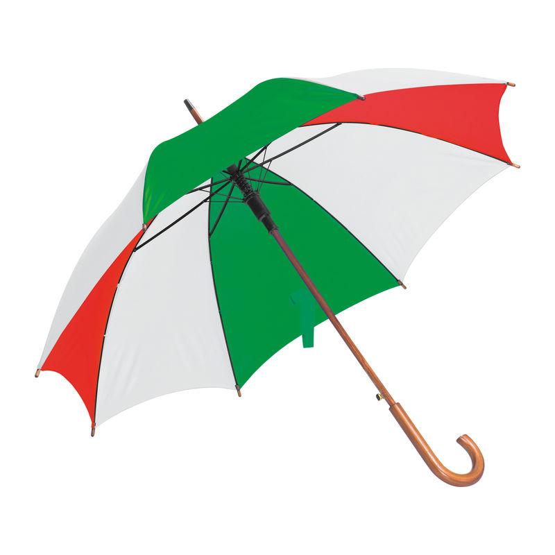 Umbrelă automată cu mâner din lemn Verde