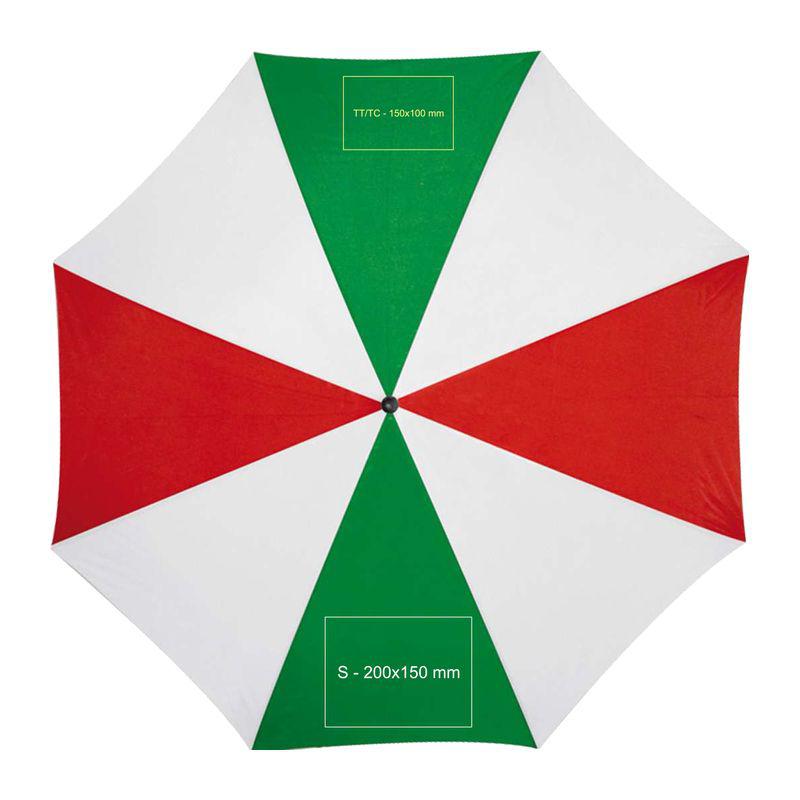 Umbrelă automată cu mâner din lemn Verde